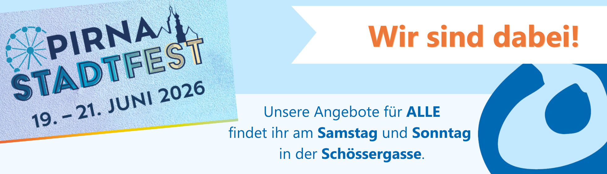 Der Banner zeigt Werbung für den Festungslauf auf der Festung Königstein am 07. August 2026